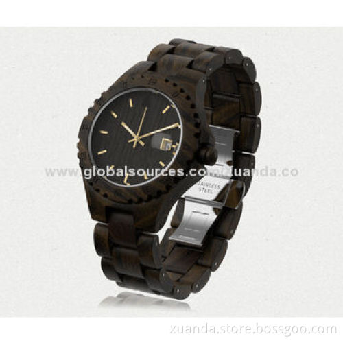 Popular ebony wooden watch, new design purple calendar ROX style